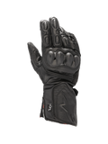 Alpinestars SP-8 HDry® Handschuhe, wasserdichte Motorradhandschuhe aus schwarzem Leder mit Dual-Density-Knöchelschutz