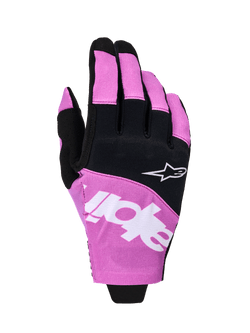 Alpinestars 2026 Techstar Gloves, Motocross Gloves, Black and Purple, backhand view featuring white Astar logo and branding, stretch micro ripstop construction, performance off-road hand protection