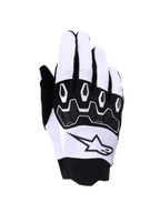 Alpinestars Full Bore V2 Handschuhe, Motocross-Handschuhe, Hellgrau und Schwarz, mit schwarzem, segmentiertem TPR-Knöchelschutz, atmungsaktivem Textil-Obermaterial mit Stern-Logo und Neoprenmanschette, entwickelt für Offroad-Performance