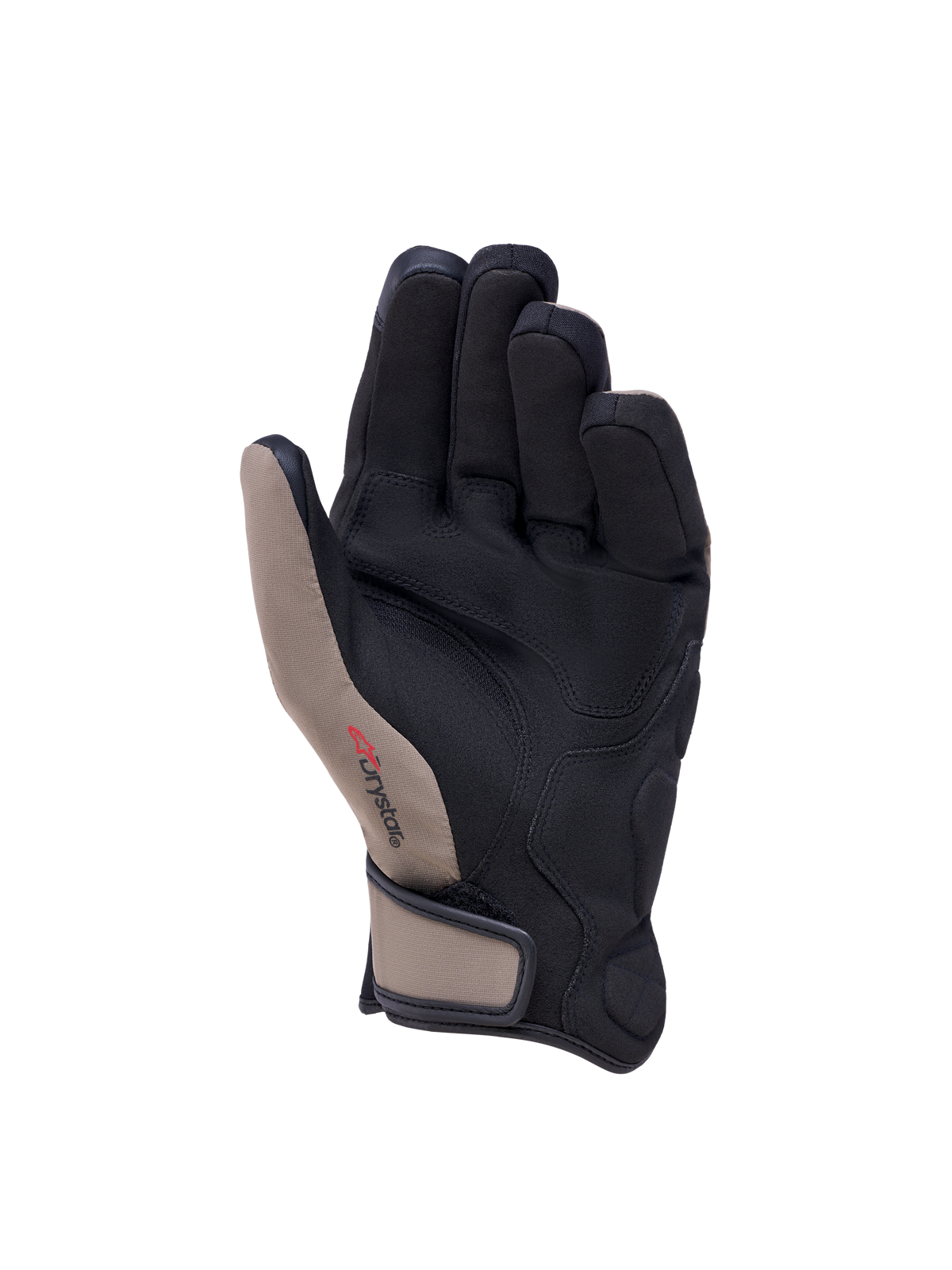 Alpinestars Ignite Drystar Insulated Handschuhe, wasserdichte Motorradhandschuhe, Innenhandansicht mit synthetischer Veloursleder-Innenhand, Schwarz und Walnussbraun
