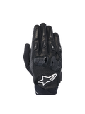 Alpinestars SP X 7 Handschuhe, kurze Motorradhandschuhe, Herren, Schwarz und Weiß, perforiertes Leder, TPU-Knöchelschutz