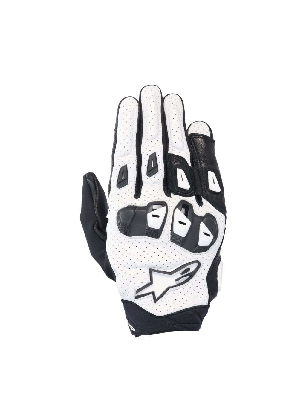Alpinestars SP X 7 Motorradhandschuhe, Racing-Stil, Weiß und Schwarz, perforiertes Leder mit TPU-Knöchelschutz