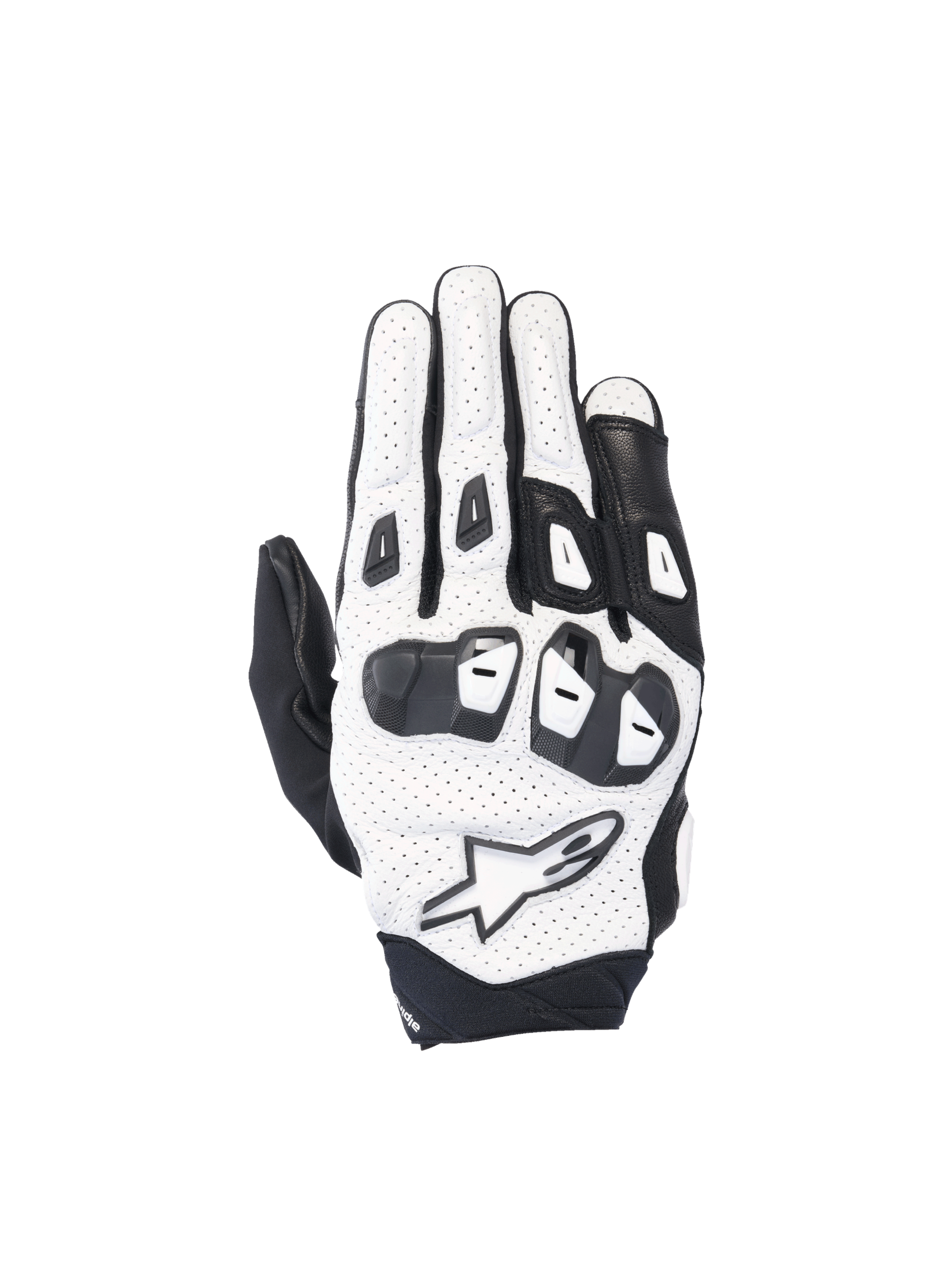 Alpinestars SP X 7 Motorradhandschuhe, Racing-Stil, Weiß und Schwarz, perforiertes Leder mit TPU-Knöchelschutz