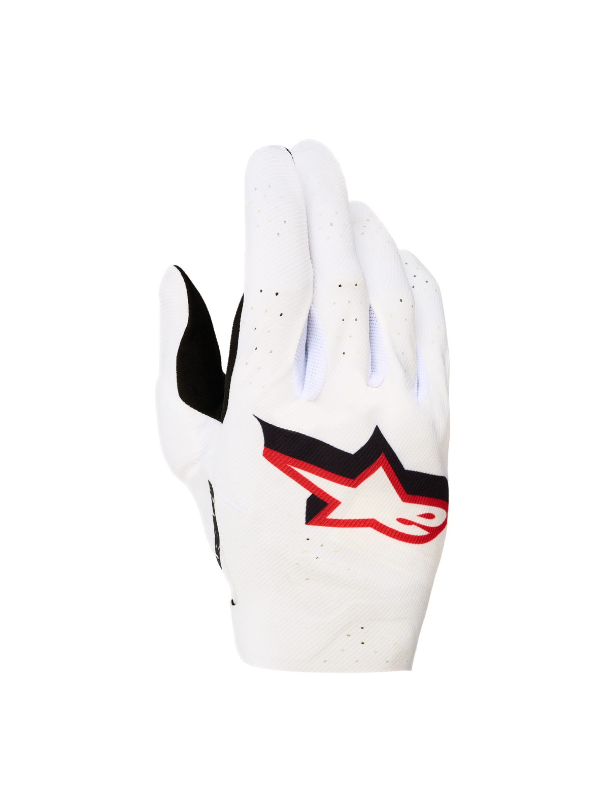Alpinestars Supertech MX Handschuhe 2027, Herren Motocross-Handschuhe, Weiß und Rot, atmungsaktive perforierte Stretch-Rückhand