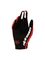 Alpinestars Supertech MX Handschuhe 2027, Herren-Motocross-Handschuhe, Rot und Schwarz, Handflächenansicht mit perforierter Innenhand, weißem Alpinestars-Branding und Silikon-Grip.