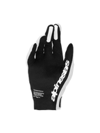 Alpinestars Supertech MX Handschuhe, Motocross-Handschuhe in Schwarz und Weiß mit perforierten Handflächen für präzise Rennkontrolle.