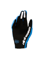 Alpinestars Supertech MX Handschuhe, Herren-Motocross-Handschuhe in Blau und Schwarz, mit perforierter Handfläche und weißem Silikongriff.