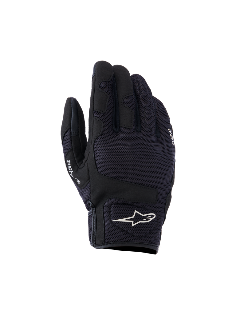 Alpinestars Ignite Gloves, Motorcycle Riding Gloves, Black, Reinforced Knuckles and Fingers, Mesh Breathability Panels, White Star Logo, Textured Grip Surface, CE Protection