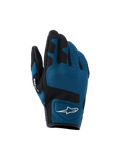Alpinestars Ignite Handschuhe, Urban-Motorradhandschuhe, Indigoblau und Schwarz, atmungsaktive Mesh-Textilkonstruktion auf der Oberhand, schwarze verstärkte Einsätze über den Knöcheln, weißes A-Star-Logo, kurzes Bündchendesign für urbanes Fahren
