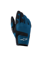 Alpinestars Ignite Handschuhe, Urban-Motorradhandschuhe, Indigoblau und Schwarz, atmungsaktive Mesh-Textilkonstruktion auf der Oberhand, schwarze verstärkte Einsätze über den Knöcheln, weißes A-Star-Logo, kurzes Bündchendesign für urbanes Fahren