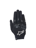 Alpinestars SP X 3 Gloves, men's motorcycle racing gloves in black and white with TPU knuckle protection and mesh panels.