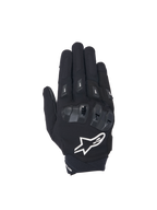 Alpinestars SP X 3 Gloves, men's motorcycle racing gloves in black and white with TPU knuckle protection and mesh panels.