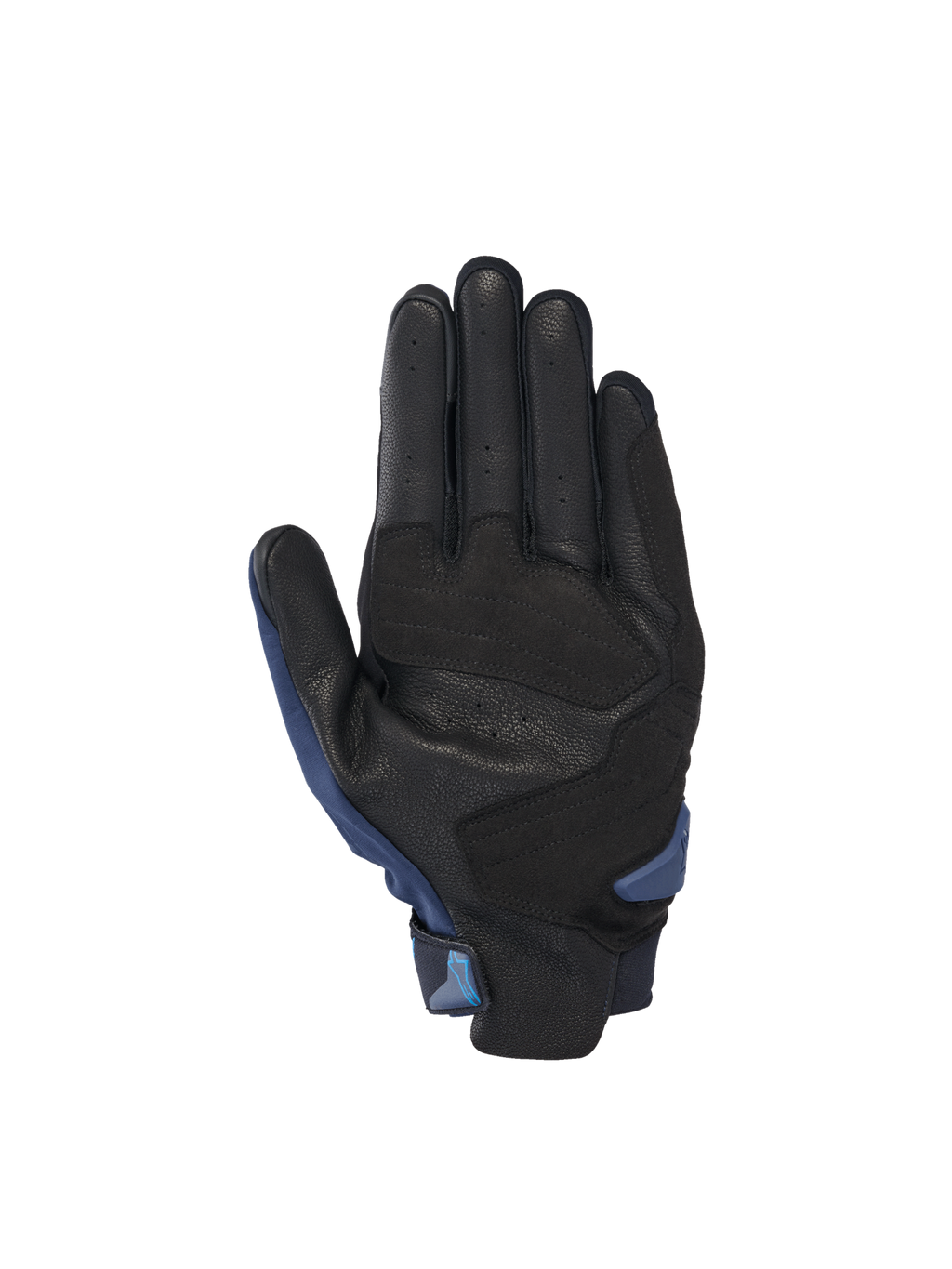 Alpinestars SP X 3 Handschuhe, Motorradhandschuhe für den Straßenrennsport, Herren, Schwarz und Dunkelblau, perforierte Lederhandfläche mit synthetischen Verstärkungen.