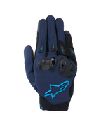 Alpinestars SP X 3 Handschuhe, Motorradhandschuhe, Dunkelblau und Schwarz mit Blithe Blue Akzenten, mit TPU-Knöchelschutz mit doppelter Dichte und Alpinestars Stern-Logo, Textil- und Mesh-Konstruktion für sportliches Fahren