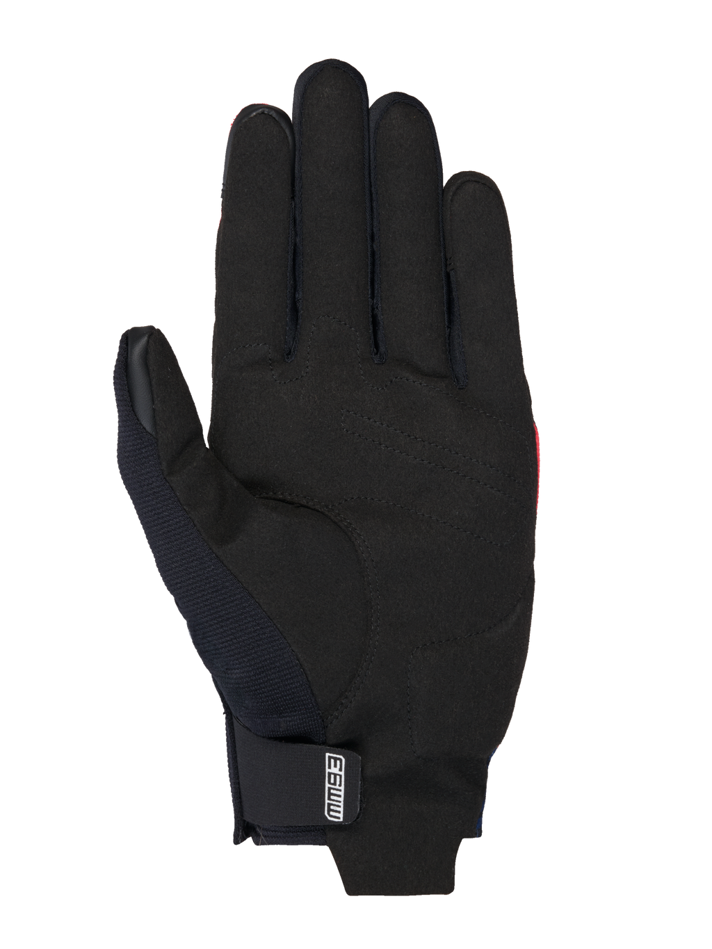 Alpinestars MM93 Reef V2 Handschuhe, Motorradhandschuhe, Handfläche aus schwarzem synthetischem Wildleder mit verstärkten Nähten, MM93-Logo auf dem Handgelenkverschluss, schlankes Design mit kurzem Schaft für urbanes Fahren