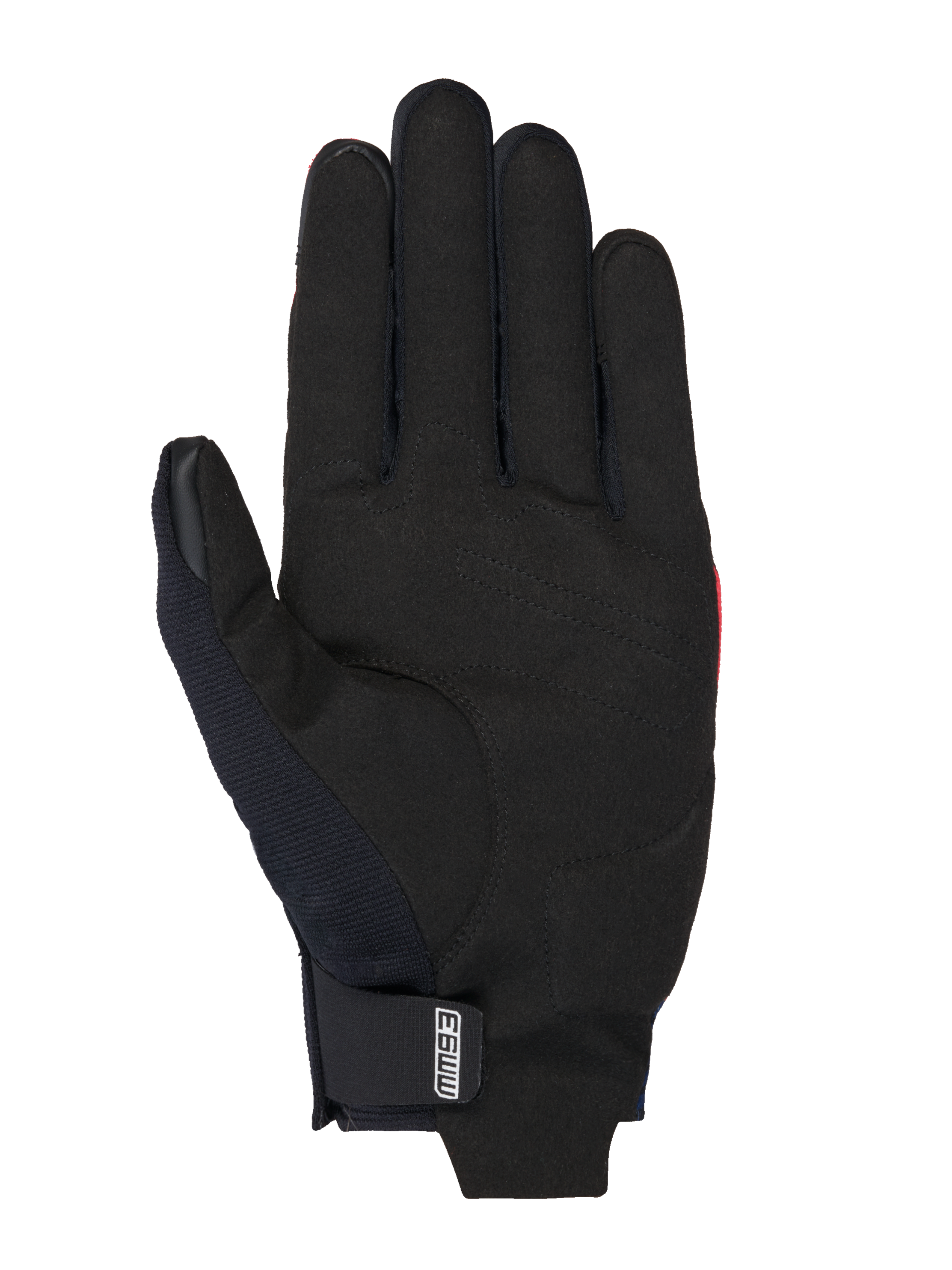 Alpinestars MM93 Reef V2 Handschuhe, Motorradhandschuhe, Handfläche aus schwarzem synthetischem Wildleder mit verstärkten Nähten, MM93-Logo auf dem Handgelenkverschluss, schlankes Design mit kurzem Schaft für urbanes Fahren