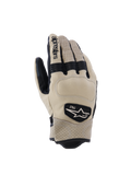 Alpinestars Tracker Handschuhe, Motorradhandschuhe, Beige und Schwarz, mit perforiertem Leder, schwarzen Akkordeon-Stretcheinsätzen und 1963 Heritage-Logo-Patch, urbaner Workwear-Stil