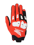 Alpinestars Honda SP X 3 Handschuhe, Motorrad-Sporthandschuhe, Leuchtendes Rot, Schwarz und Weiß, mit weißen TPU-Knöchelprotektoren und Fingerschiebern, großem weißem Honda-Flügel-Logo auf dem Handrücken, atmungsaktives Multi-Material-Design für sommerliche Straßenfahrten
