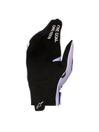 Alpinestars Radar Handschuhe 2027, schwarz-graue Motocross-Handschuhe mit synthetischer Wildlederhandfläche und One Goal One Vision Branding.