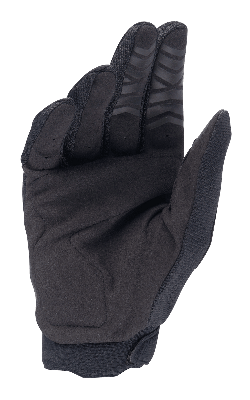 Alpinestars Honda Full Bore Handschuhe, Motocross-Handschuhe, Schwarz, Handflächenansicht mit synthetischem Wildleder für Strapazierfähigkeit, Silikon-Grip an den Fingerspitzen und verstärktem Daumenpatch, konzipiert für Offroad-Performance
