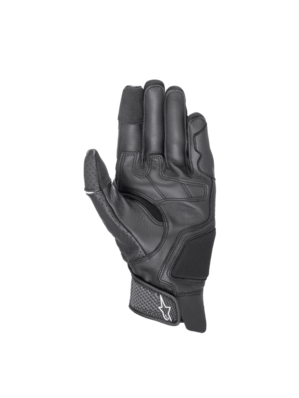 Alpinestars Morph Sport Gloves, black leather and textile motorcycle sport gloves with touchscreen fingertips.