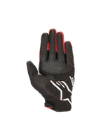 Alpinestars Honda SMX-2 Air Carbon V2 Handschuhe, Handflächenansicht, Schwarz und Rot, Leder und 3D-Mesh, Motorradsport.