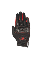 Honda SMX-2 Air Carbon V2 Handschuhe, Motorradhandschuhe für Herren, Schwarz und Rot, mit Karbon-Knöchelschutz und Mesh.