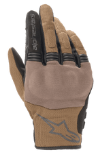 Alpinestars Copper Handschuhe, Urban-Motorradhandschuhe, Teak-Braun und Schwarz, atmungsaktive Mesh-Konstruktion, strukturiertes Panel über den Knöcheln, kurze Manschette mit Alpinestars-Logo und Markenschriftzug