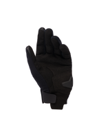 Alpinestars Reef Women's V2 Gloves, Palm View, Black Hawaiian Ocean, short-cuff women's motorcycle gloves featuring synthetic suede palm, touchscreen-compatible fingertips, and adjustable hook-and-loop wrist closure.