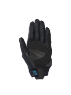 Alpinestars Stella SP X 3 Damen-Motorradhandschuhe, Schwarz und Hellblau, Innenhandansicht mit perforierter Lederhandfläche und verstärkten Kunstlederüberzügen für optimalen Griff.