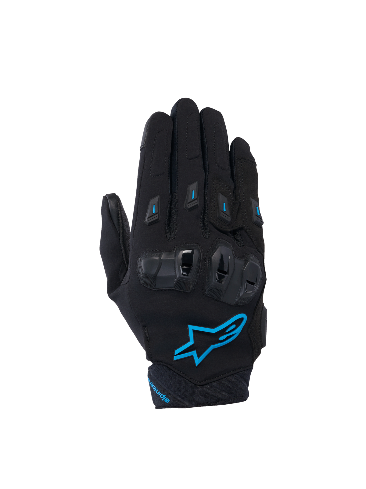 Alpinestars Stella SP X 3 Damen-Motorradhandschuhe, Schwarz und Blau, mit TPU-Knöchelschutz und atmungsaktivem 3D-Mesh.