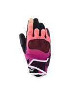 Alpinestars Stella Mogress Airflow Handschuhe, Damen-Motorradhandschuhe, Fading Coral und Schwarz mit weißem Rand, mit belüfteter Textil-Oberhand, laserperforierten Fingereinsätzen und einem schützenden kurzen Bündchen für den urbanen Einsatz.