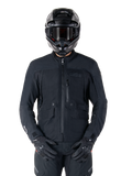 Alpinestars St-7 Prime GORE-TEX Jacket, Black Motorcycle Touring Jacket, Waterproof and Breathable, Front Zipper, Multiple Pockets, Worn with Matching Helmet and Gloves, Premium Protection for All-Weather Riding