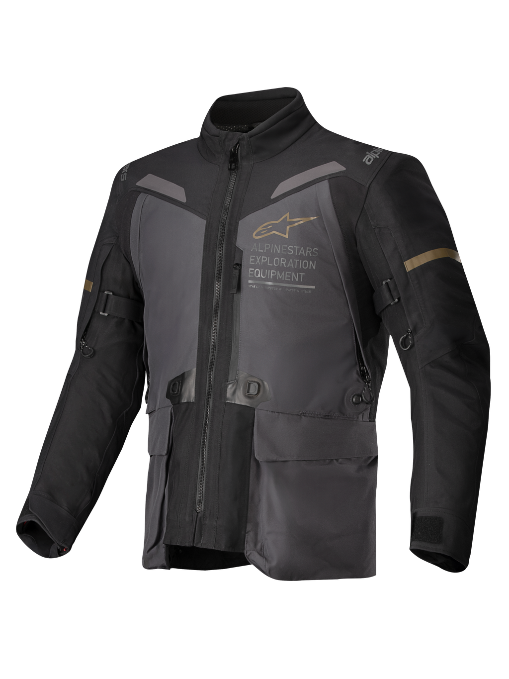 Alpinestars ST-7 2L GORE-TEX Jacke, Adventure-Touring-Motorradjacke für Herren, Dunkelgrau, Schwarz und Dunkelkhaki, wasserdichte laminierte Konstruktion, CE-zertifiziert