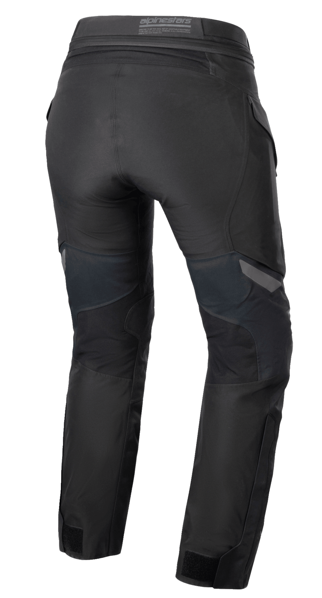 Alpinestars Stella ST-7 2L GORE-TEX Damenhose, Schwarz und Dunkelgrau, Rückansicht zeigt die Textil-Adventure-Touring-Konstruktion, Rückenpasse und Bund-Details