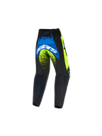 Alpinestars 2026 Kids Racer Nomur Hose, Jugend-Motocross-Hose, Dunkelblau, Neongelb und UCLA Blau, Rückansicht mit markantem weißem Astars-Logo und Neon-Akzenten, strapazierfähiges Offroad-Design