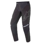 Alpinestars 2021 Techstar Phantom Hose, Motocross-Hose, Schwarz mit weißen Akzenten, mit einem großen, umrissenen Stern-Logo auf dem Oberschenkel, ASTARS-Branding an den Knien, technisches Ripstop-Gewebe mit perforierten Zonen und 3D-Babel-Kniekonstruktion für Offroad-Rennperformance.