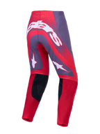 Alpinestars Supertech Hiten AFD Hose, Motocrosshose in Rot und Grau, Rückansicht mit perforierten Stretcheinsätzen und weißem Logo.