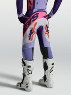 Alpinestars Supertech Dyna Motocross-Hose, Herren, Lila, Violett, atmungsaktives Ripstop, athletische Passform, Rückansicht.