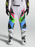 Alpinestars Supertech Dyna Hose 2027, professionelle Motocross-Hose für Herren, Helllila und Neongrün, aus langlebigem Stretch-Ripstop-Gewebe, athletische Rennpassform für MX und Supercross.