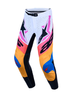 Alpinestars Supertech Dyna Hosen, Motocrosshosen in Weiß, Blau und Orange, aus leichtem Stretch-Ripstop mit athletischer Passform für optimale Offroad-Performance.