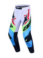 Alpinestars Supertech Dyna Hose, Herren-Motocross-Hose in Helllila und Fluogrün mit Knie-Panels aus Leder und Ripstop-Gewebe.