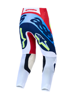 Alpinestars Supertech Dyna Hose, Motocross-Rennhose in Rot und Marineblau, Rückansicht mit athletischer Passform.