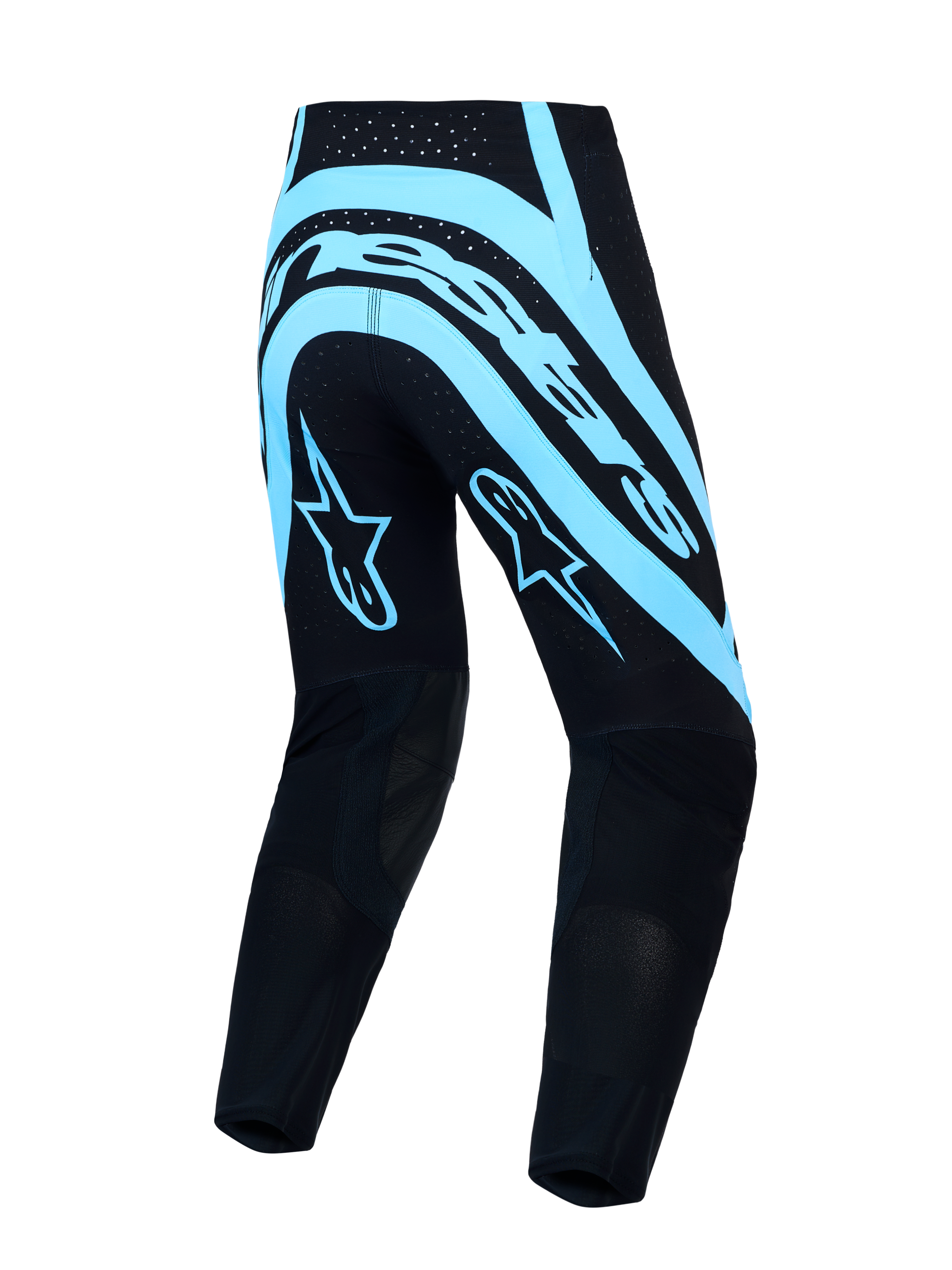 Alpinestars Supertech Vesta Motocrosshose, Herren, Schwarz und Türkis, mit Stretch-Ripstop und athletischer Rennpassform.