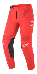 Alpinestars Supertech Blaze Hose, Motocross-Hose, Hellrot und Schwarz, mit Mesh-Belüftungseinsätzen, schwarzen Leder-Innenknieverstärkungen, weißen A-Star-Logos und verstellbarem Ratschenverschluss für Hochleistungs-Geländefahrten