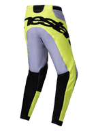 Alpinestars 2025 Racer Veil Hose, Motocross-Hose, Grau und Fluo-Gelb, Rückansicht mit markantem schwarzem Branding am Gesäß, leichtes technisches Design mit schwarzen Unterschenkelbereichen und vorgeformter Passform