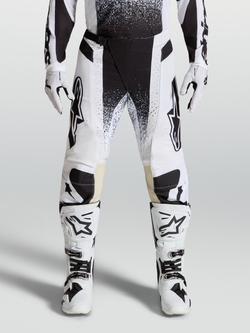 Alpinestars Techstar Swan Hose 2027, Motocross-Hose für Herren, Weiß und Schwarz, strapazierfähiges Stretch-Ripstop-Material.