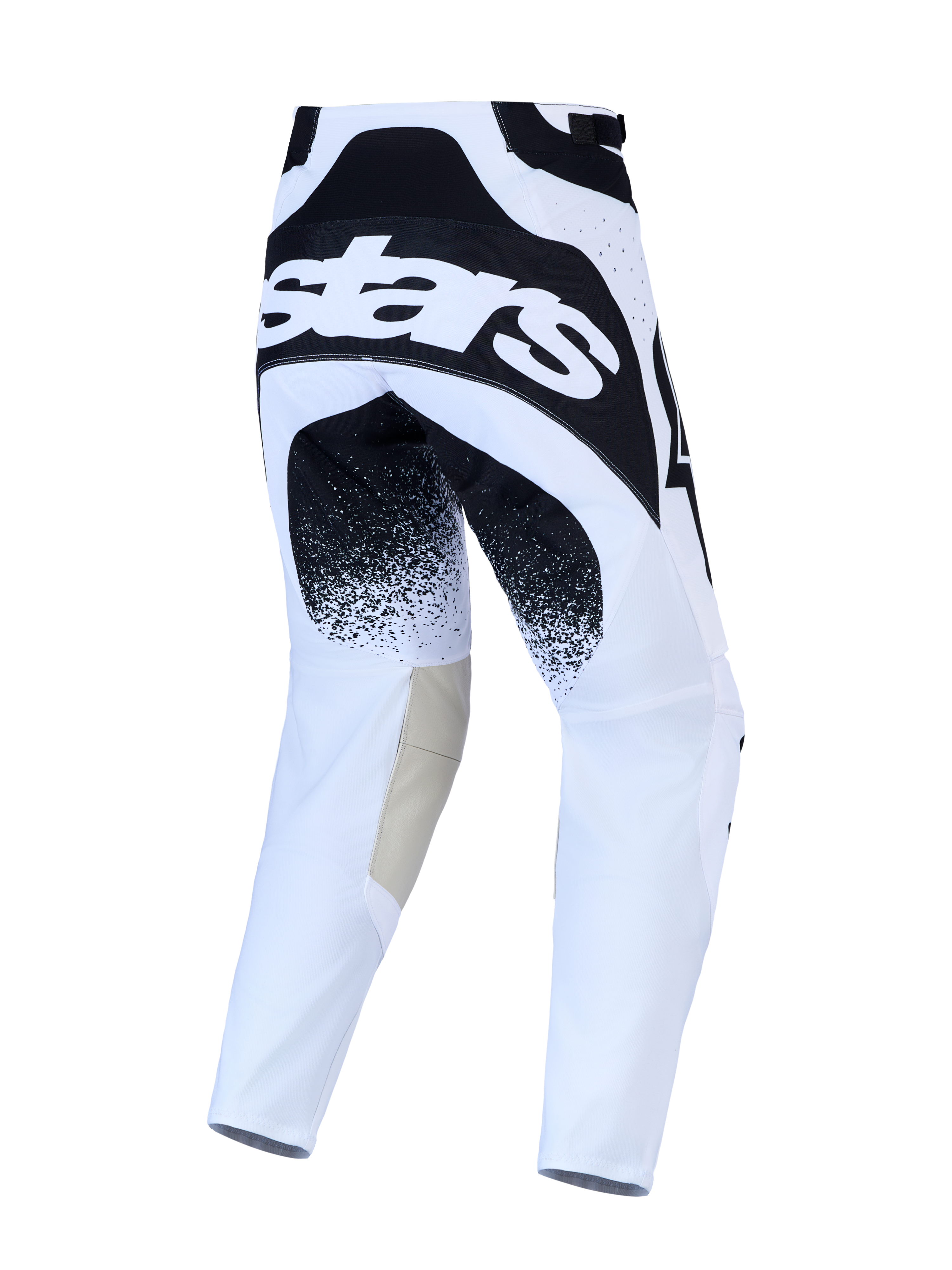 Alpinestars Techstar Swan Hose, MX-Hose für Herren in Weiß und Schwarz, Race-Fit-Stretch-Chassis mit Leder-Innenknien.
