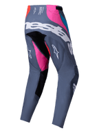 Alpinestars 2025 Techstar Dreem Hose, Motocross-Hose, Grau Mehrfarbig mit leuchtend pinken und roten Panelen, Rückansicht zeigt weißes Branding am Gesäß, athletisches Design für Offroad-Rennsport-Performance.
