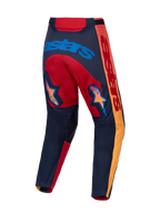 Alpinestars Racer Hunt Hose, Motocross-Hose in Rot und Grau, Rückansicht mit Stern-Grafiken und Stretch-Ripstop-Einsätzen.